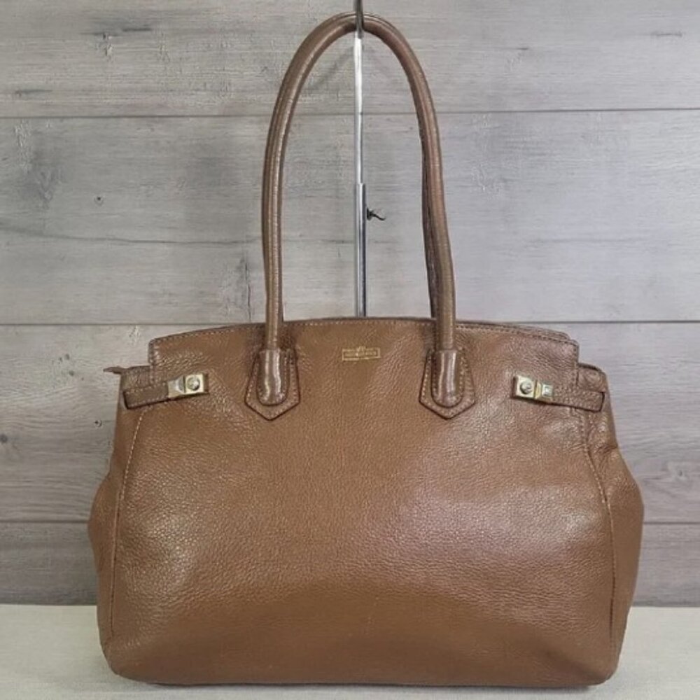 Henri Bendel Brown Pebbled Shoulder Bag Tote